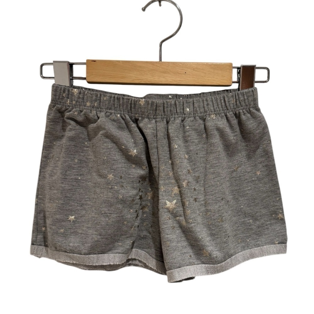 PINC PREMIUM grey sweat-shorts with silver foil stars detail - size M (approx 8)